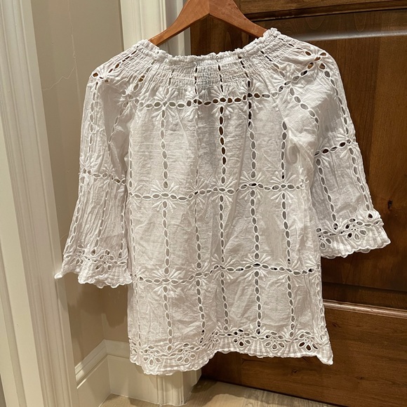 INC international concepts Eyelet white blouse 2P - Picture 2 of 7